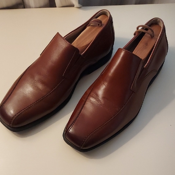 Florsheim Rich Brown Leather Men's Slip-Ons - Picture 1 of 9